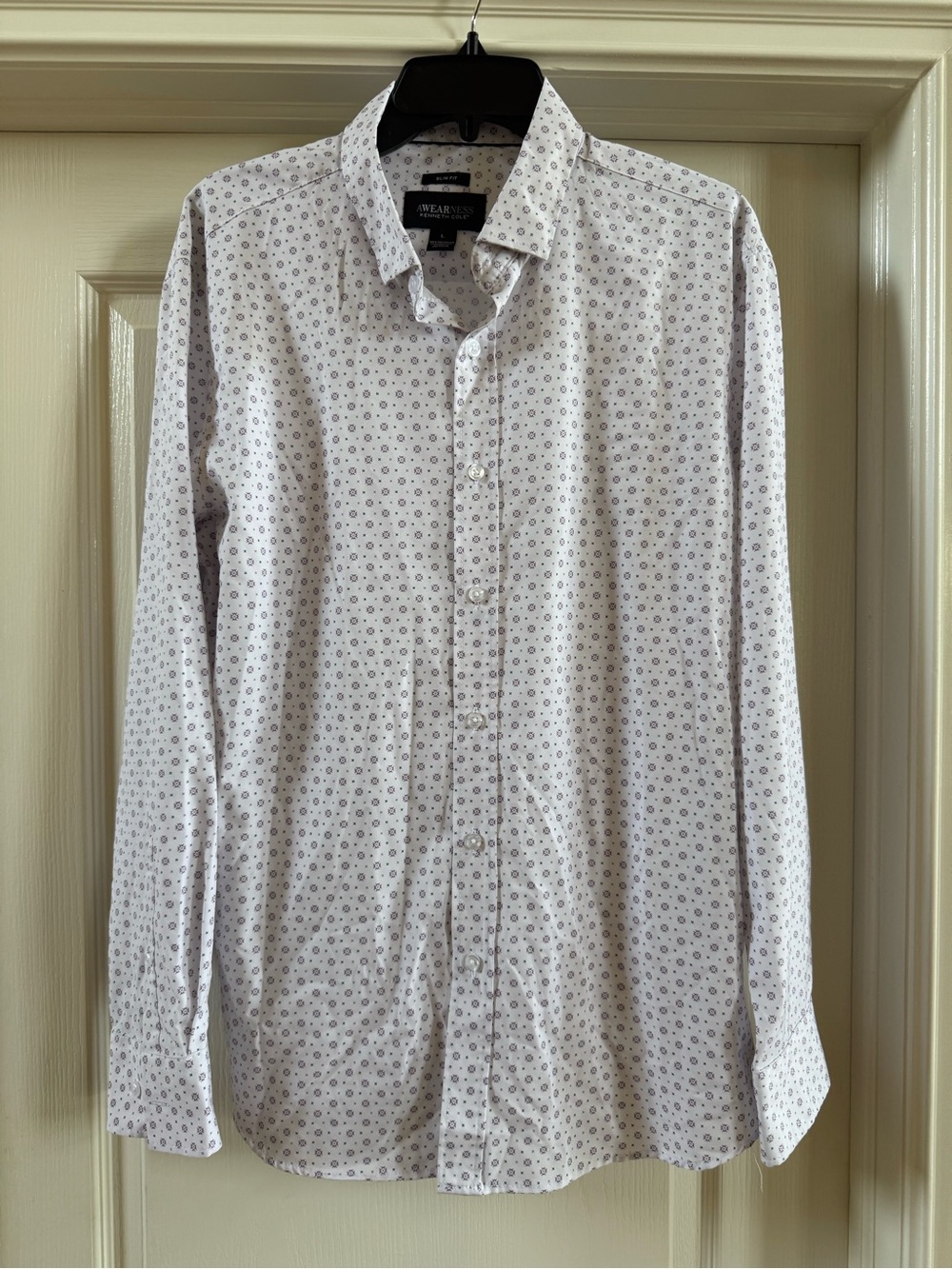 Awearness Kenneth Cole Men’s Slim Fit Stretch Button Up Shirt Large